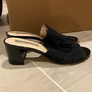 Black Karl Lagerfeld Paris heeled mules